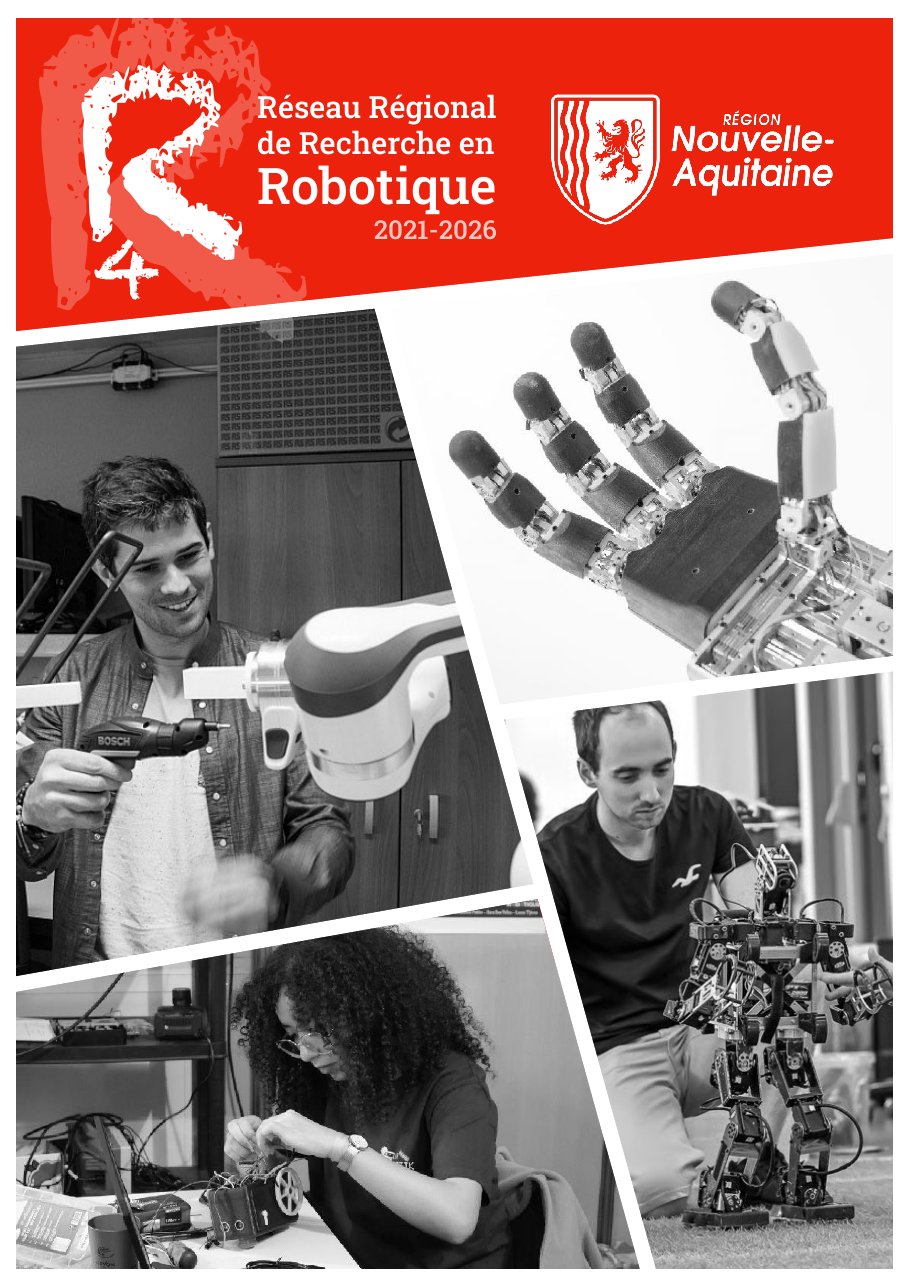 Cover of the R4 booklet: Réseau Régional de Recherche en Robotique 2021-2026